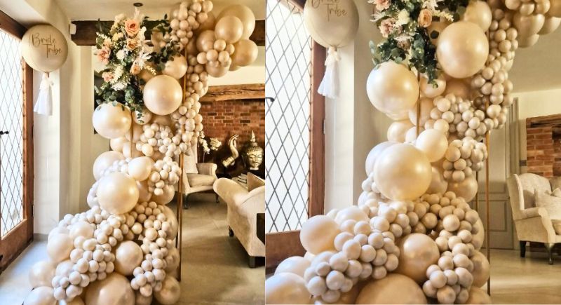 Balloon Columns Church Wedding Decorations
