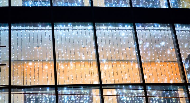 Fairy Lights Around Windows Church Wedding Decorations