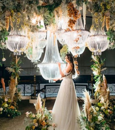 Flower Chandelier Backdrop Wedding Backdrop Ideas