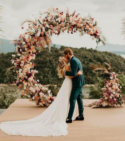 Flower Hoop Backdrop Wedding Backdrop Ideas