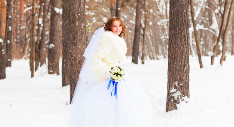 Fur Shawls with Elegant Gown