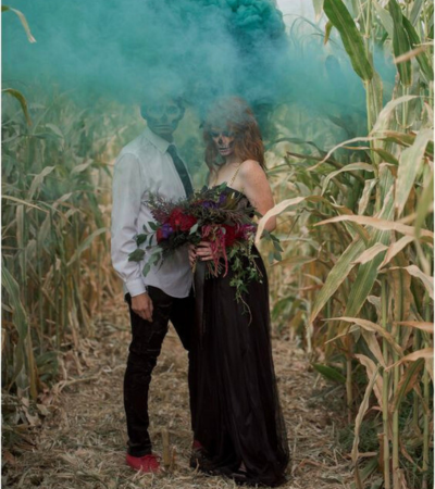 Haunted Hayride Wedding in a Pumpkin Patch or Corn Maze