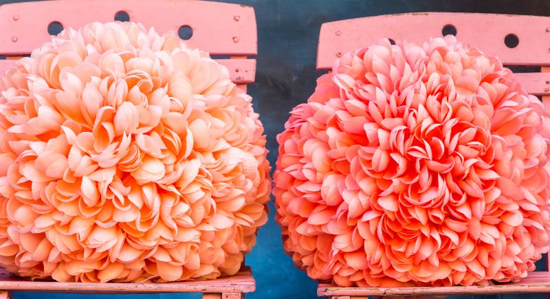 Paper Pompoms Overhead Church Wedding Decorations