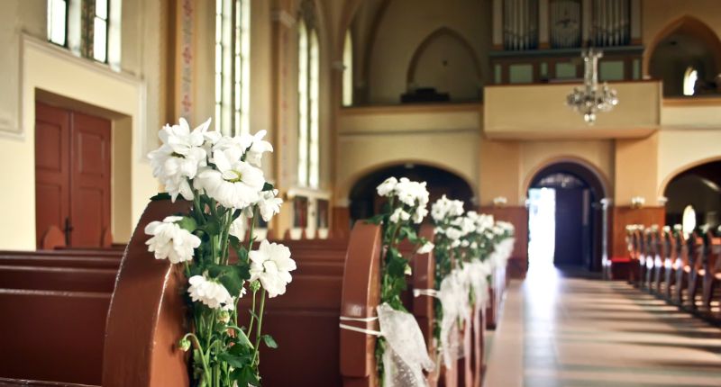 Pew Flower Sprays Church Wedding Decorations