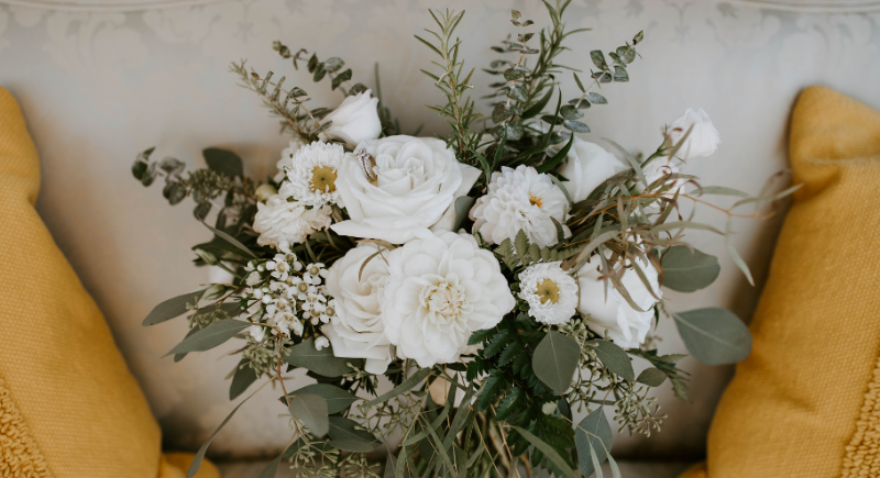 White Flowers and Greenery for Bouquets
