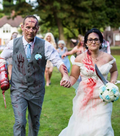 Zombie Wedding With Bride and Groom Zombie Makeup