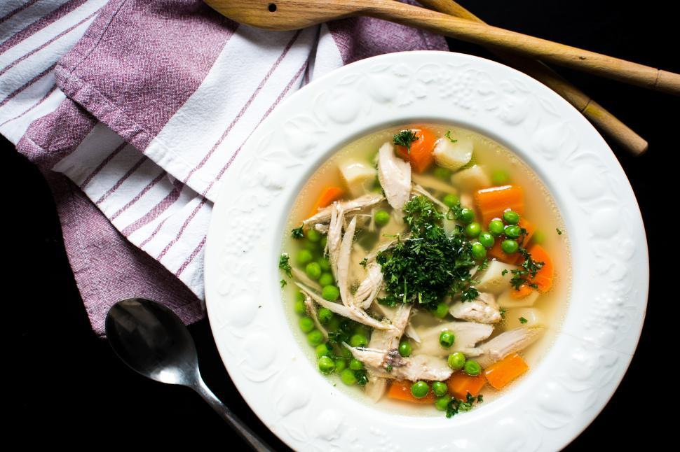 steaming Italian wedding soup bowl